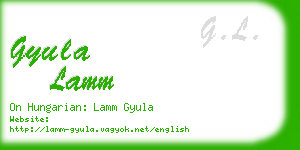 gyula lamm business card